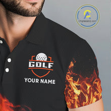 Load image into Gallery viewer, American Flag Flame Golf Polo shirts for Men Custom patriotic team Golf jerseys, mens golf outfit NQS11433