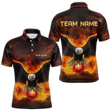 Load image into Gallery viewer, Personalized Flame Eagle Custom Bowling Team Shirts For Mens, Fire Eagle Bowling League Jersey NQS9512