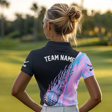 Load image into Gallery viewer, Hologram Flame Golf ball Polo Shirts For Women Custom Golf Team Shirts Golfer Outfit NQS9674