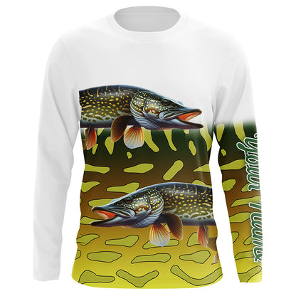Northern Pike Fishing Custom UV Protection long sleeve Fishing Shirts, Personalized Fishing Gift NQS278