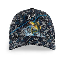 Load image into Gallery viewer, Custom Walleye Fishing Camo Baseball Angler Hat Cap, Personalized Walleye Fishing Team Hat with Names NQS9952