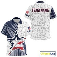 Load image into Gallery viewer, Personalized Red, White and Blue American Flag Star Golf Camo polo shirts for Kid, unique golf gift NQS9960