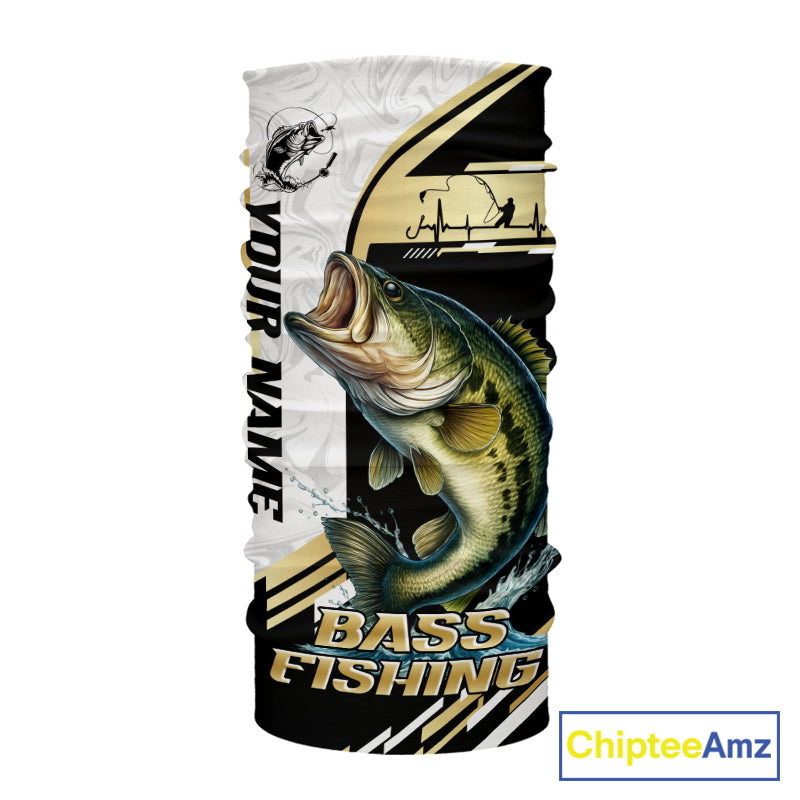 Personaized name Largemouth Bass fishing Custom sun protection Bass fishing team jerseys | Gold NQS9966