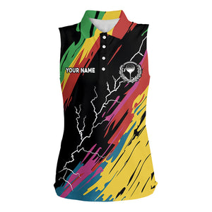 Colorful Women sleeveless polo shirt custom golf clothes for ladies, best golf gifts NQS8709