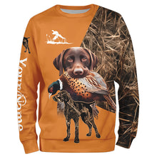 Load image into Gallery viewer, Pheasant Hunting with German Shorthaired Pointer GSP Custom Camo Full Printing Shirts, Hunting Gifts NQS2636