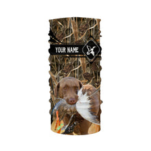 Load image into Gallery viewer, Duck Hunting with Chesapeake Bay Retriever waterfowl camo Shirts, Personalized Duck Hunting Gifts FSD3721