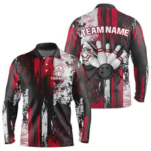 Load image into Gallery viewer, Personalized Bowling Polo, Quarter Zip Shirts For Mens Custom Bowling Team League Jersey NQS9526