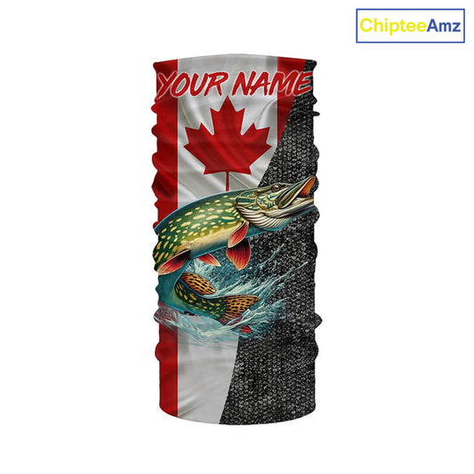 Canadian Flag Northern pike Fishing Custom long sleeve performance Fishing Shirt, pike Fishing jerseys NQS4927