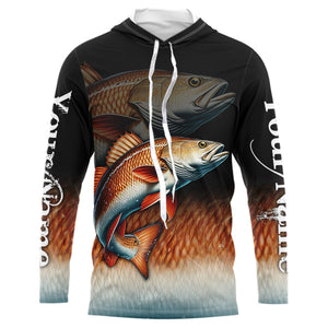 Redfish fishing scales Custom name sun protection personalized fishing gifts, Redfish fishing jerseys NQS9685