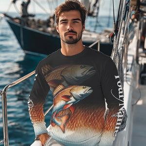 Redfish fishing scales Custom name sun protection personalized fishing gifts, Redfish fishing jerseys NQS9685