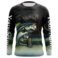 Load image into Gallery viewer, Largemouth Bass fishing green scales Custom sun protection Bass fishing jerseys, custom fishing gifts NQS9686