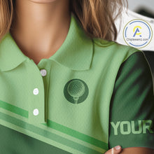 Load image into Gallery viewer, Green Women golf polo shirts custom name ladies golf tops, unique gift for the golfers NQS9970