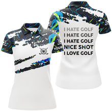 Load image into Gallery viewer, Funny golf I hate golf nice shot I love golf camo women golf polo shirt custom womens golf clothing NQS7821