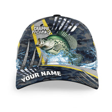 Load image into Gallery viewer, Crappie fishing camo Custom Crappie fishing hat Unisex Fishing Baseball Angler hat cap NQS9181