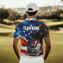 Load image into Gallery viewer, Red, White and Blue American Flag Golf Polo Shirts For Men Custom Patriotic Team Golf Shirt For Golfer NQS9695