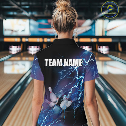 Custom bowling shirt for women –  team jersey back view