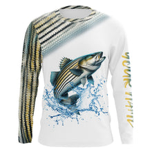 Load image into Gallery viewer, Striped Bass ( Striper) Fishing Customize Name 3D All Over Printed Shirts Personalized Fishing Gift NQS349