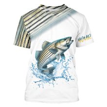 Load image into Gallery viewer, Striped Bass ( Striper) Fishing Customize Name 3D All Over Printed Shirts Personalized Fishing Gift NQS349