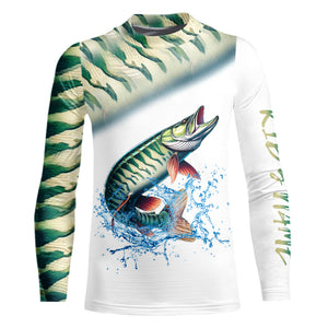 Musky Fishing Green Scales Custom 3D All Over Printed Shirts Personalized Fishing Gifts NQS350