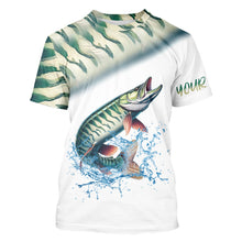 Load image into Gallery viewer, Musky Fishing Green Scales Custom 3D All Over Printed Shirts Personalized Fishing Gifts NQS350