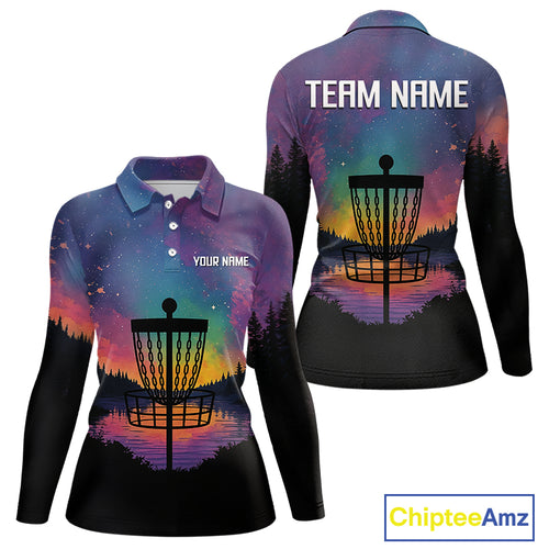 Colorful Disc golf polo shirts for women Custom Disc Golf basket attire for Team NQS10129