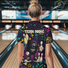 Load image into Gallery viewer, Funny Bowling shirts for Women custom purple graffiti pattern bowling team jerseys, gift for bowlers NQS10271