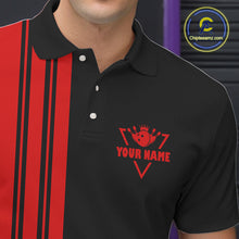 Load image into Gallery viewer, Black and Red retro Bowling shirts for men custom Today&#39;s forecast bowling with a chance of cussing NQS10452