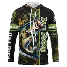 Load image into Gallery viewer, Bass fishing Green camouflage Custom sun protection long sleeve Fishing Shirts, bass Fishing jerseys NQS6608