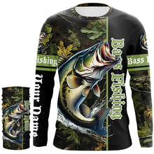 Load image into Gallery viewer, Bass fishing Green camouflage Custom sun protection long sleeve Fishing Shirts, bass Fishing jerseys NQS6608