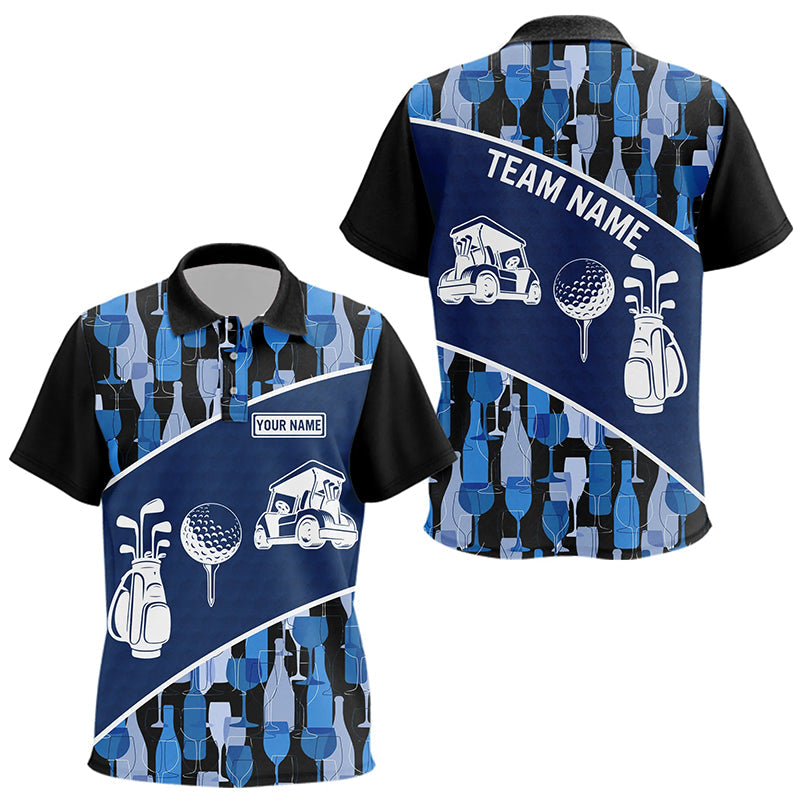 Blue Wine Camo pattern Kid Golf Polo Shirts custom unique youth golf apparel Kid golf attire NQS9186