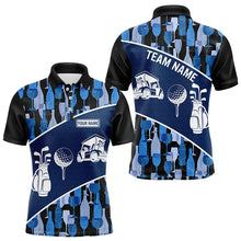 Load image into Gallery viewer, Blue Wine Camo pattern Mens Golf Polo Shirts custom unique mens golf apparel boys golf attire NQS9186