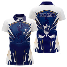 Load image into Gallery viewer, White and Blue Camo Custom Golf Polo Shirts For Women, ladies golf outfit team golf shirts NQS9710