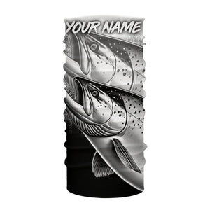 Black and white King Salmon Fishing Customize 3D All Over Printed Shirts Personalized Fishing Gifts NQS354