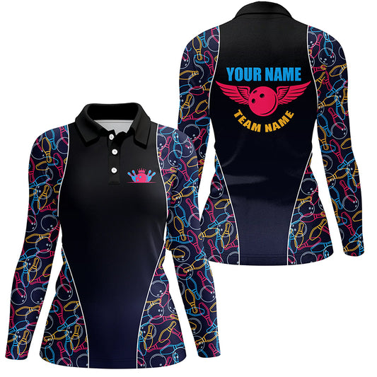 personalized bowling shirt for women – custom name design side view