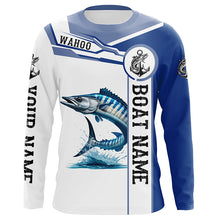 Load image into Gallery viewer, Wahoo fishing UV protection Customize name and boat name tournament long sleeves fishing shirts NQS1973