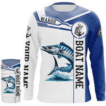 Load image into Gallery viewer, Wahoo fishing UV protection Customize name and boat name tournament long sleeves fishing shirts NQS1973