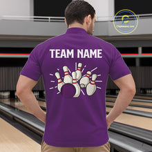 Load image into Gallery viewer, Retro Purple argyle pattern Bowling shirts For Men custom bowling team jerseys Bowler Outfits NQS10275