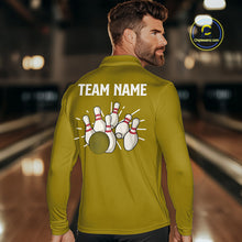 Load image into Gallery viewer, Retro Yellow argyle pattern Bowling shirts For Men custom bowling team jerseys Bowler Outfits NQS10277