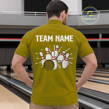 Load image into Gallery viewer, Retro Yellow argyle pattern Bowling shirts For Men custom bowling team jerseys Bowler Outfits NQS10277