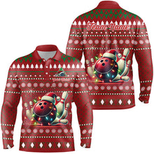 Load image into Gallery viewer, Funny ugly Christmas Red Men's Bowling Shirts Custom Team Bowling Jerseys Xmas Gift for bowlers NQS8967