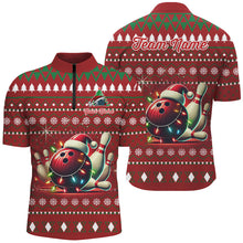 Load image into Gallery viewer, Funny ugly Christmas Red Men's Bowling Shirts Custom Team Bowling Jerseys Xmas Gift for bowlers NQS8967