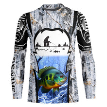 Load image into Gallery viewer, Bluegill ice fishing Winter camo custom unisex Long sleeve fishing shirt, Ice fishing Bluegill jersey NQS9193