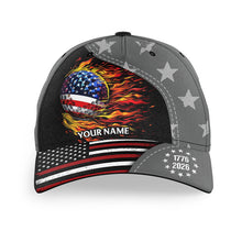 Load image into Gallery viewer, Personalized 250 freedom anniversary American Flag Flame golf hats custom patriotic Golf hat cap NQS11479