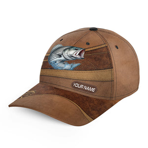 Striped bass fishing hats for men, women custom name baseball best striper fishing hat NQS4937
