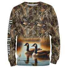 Load image into Gallery viewer, Goose Hunting waterfowl camo Customize Name 3D All Over Printed Shirts Personalized Hunting gift NQS4152