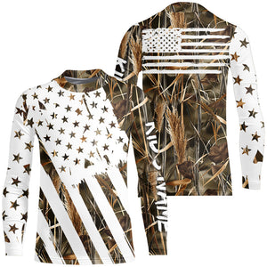 American flag camo fishing personalized patriotic UV Protection camouflage Fishing jerseys NQS8968