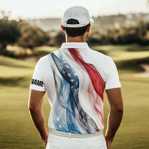 Red, White and Blue American flag Men golf polo shirts Customize patriotic Mens golf wear NQS9406