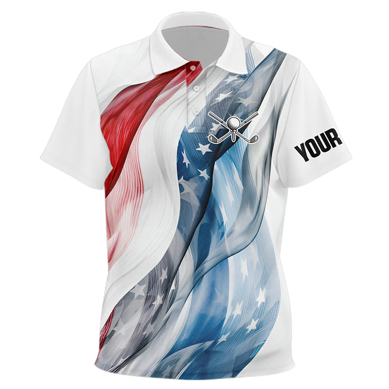 Red, White and Blue American flag Kid golf polo shirts Customize patriotic Kid golf wear NQS9406