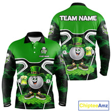 Load image into Gallery viewer, Funny Golf and Beer Green Shamrock Golf shirts for Men Custom St Patrick Team Men's Golf Jerseys NQS11673