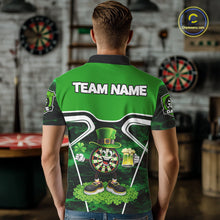 Load image into Gallery viewer, Funny Dart and Beer Green Shamrock  Men Dart Shirts Custom St Patrick Team Mens Dart Jerseys NQS11674